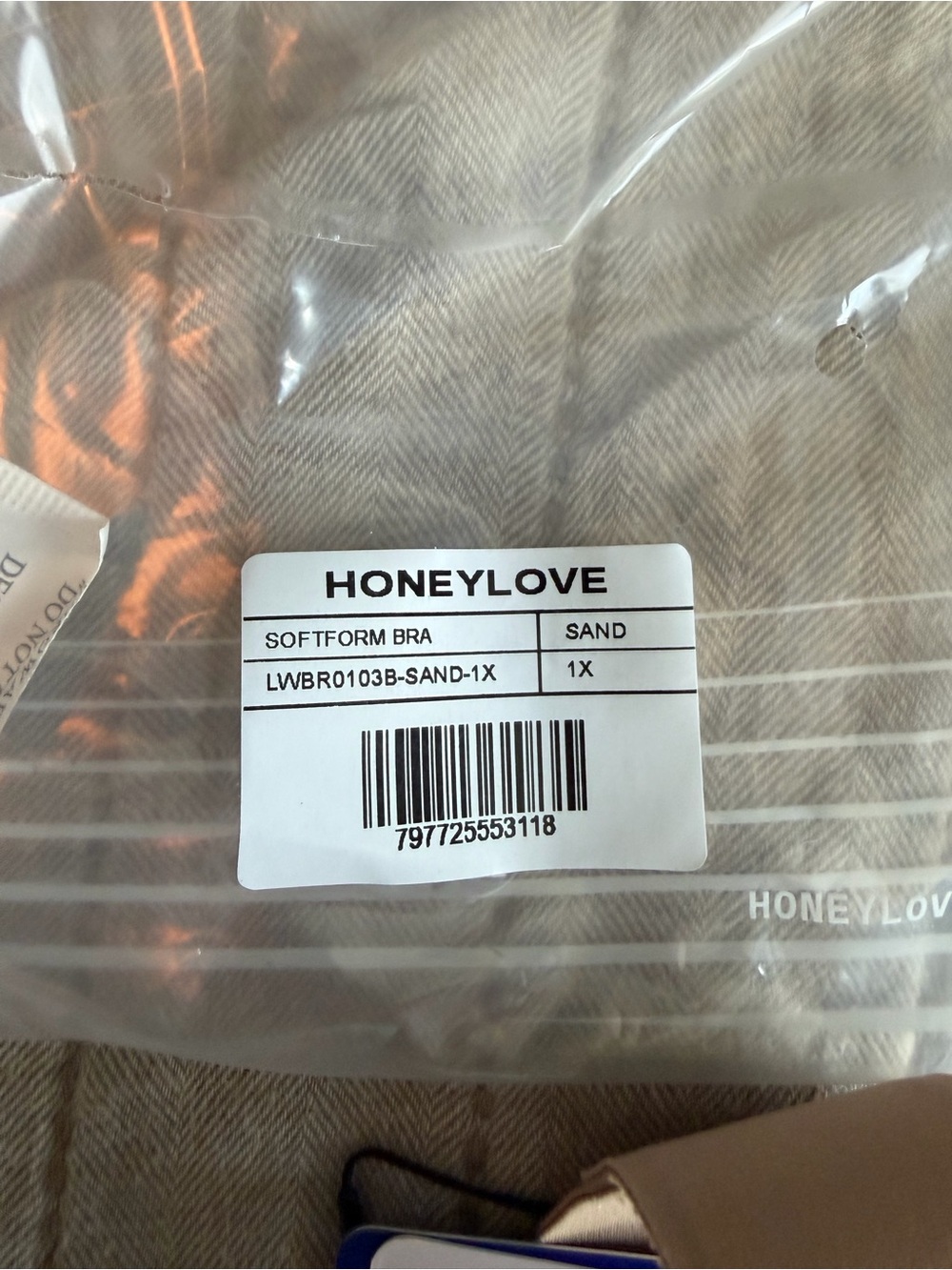 NWT HONEYLOVE Softform Bra in Sand